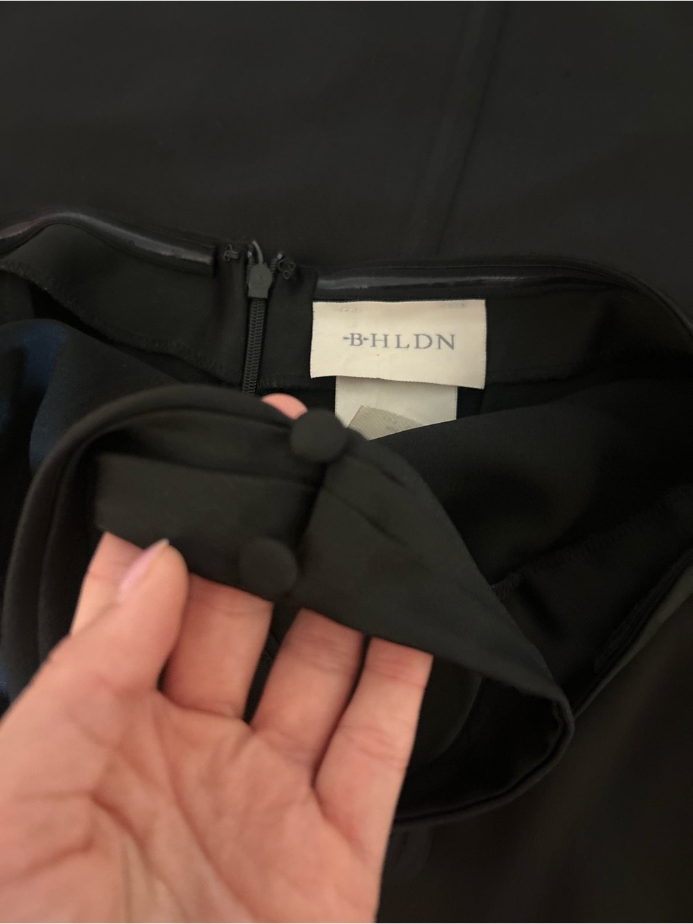 BHLDN ruby twist halter satin gown black - Picture 8 of 9